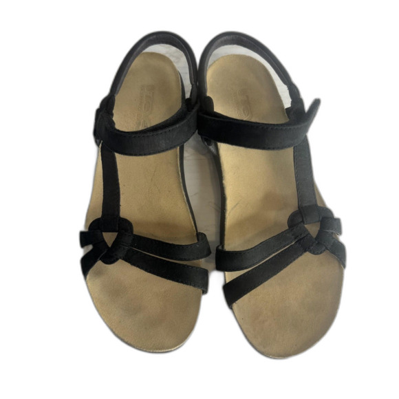 Teva Sandals Womens Size 9 Black Ventura Cork Waterproof Leather Strappy 6389 - Picture 9 of 11